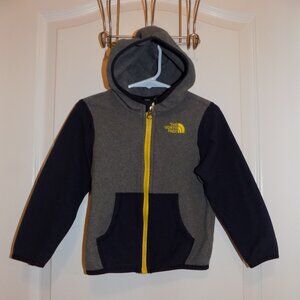 The NORTH FACE Boys Fleece Blue Gray Jacket w/ Hood Hoodie 18 Months